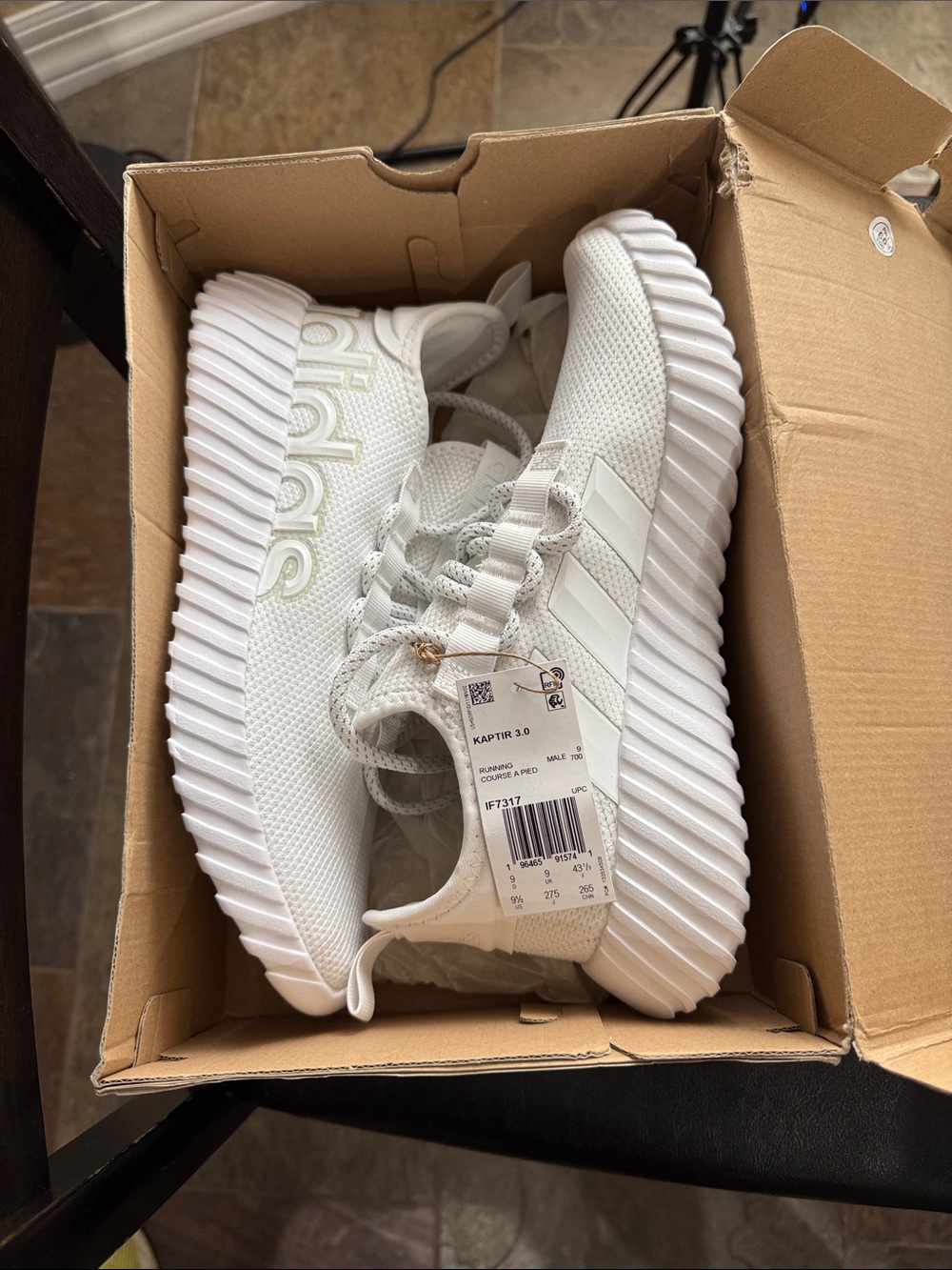 adidas Kaptir 3.0 All-White Platform Sneakers